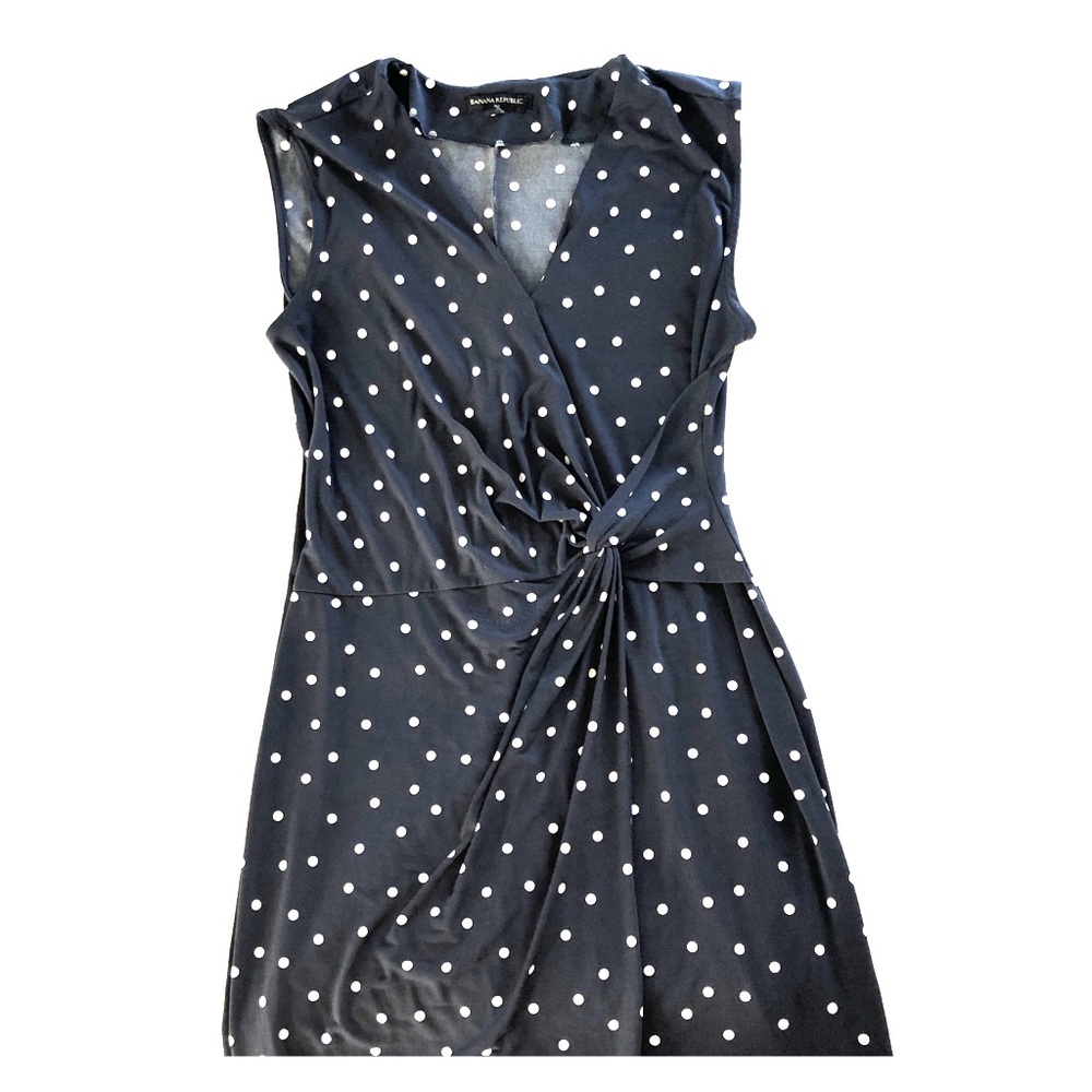 Banana Republic navy & white polka dot dress